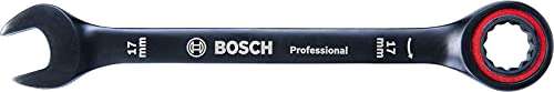 Set de 10 clés mixtes à cliquet Bosch Professional 1600A016BU - 8 à 19 mm, Acier Chrome-vanadium, dans Etui