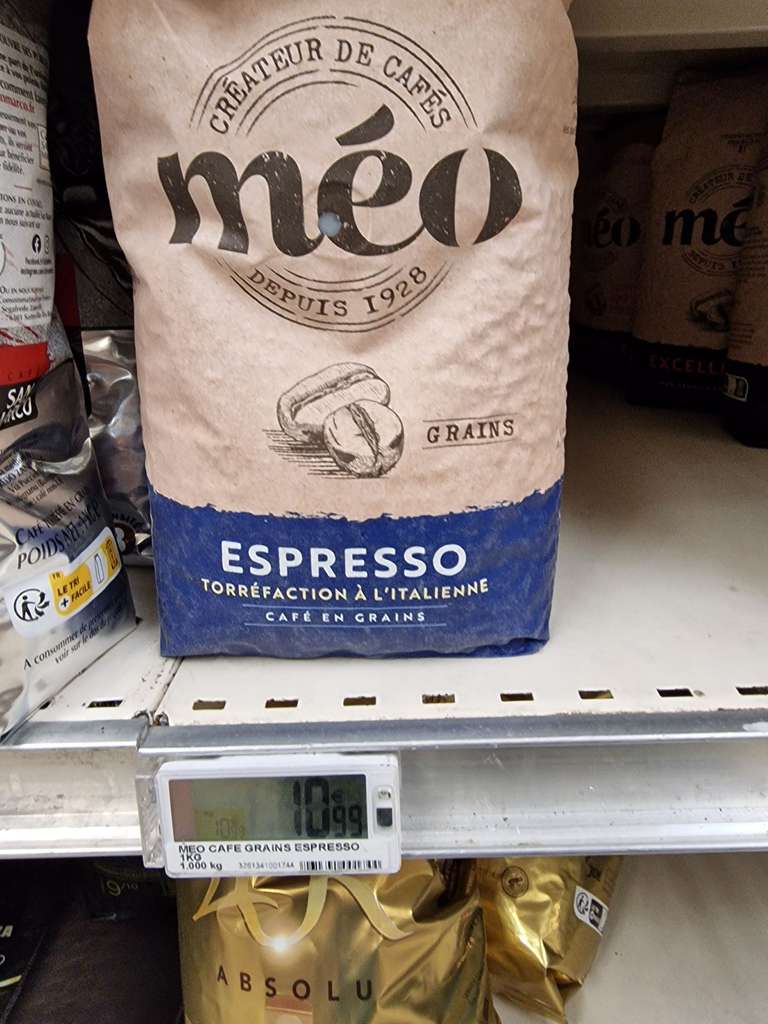 Paquet de café en grains Méo - 1kg (Sartrouville 95)