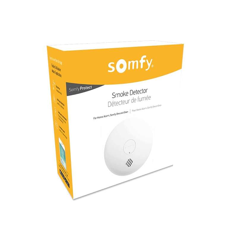 Détecteur de fumée connecté Somfy 1870289 - 85dB, Compatible Home Alarm, Somfy One - Blanc