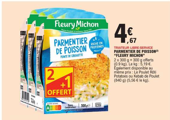 Lot de 3 paquets de plat instantané Fleury Michon - 3 x 300 g (différentes variétés)