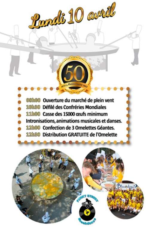 Distribution gratuite de l'Omelette Géante de 15000 œufs à Bessières (31)