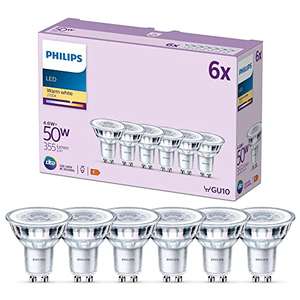 Philips Lighting Pack De 6 Ampoules LED GU10, 50W, Blanc Chaud, 6 Unités