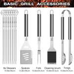 Kit Ustensiles et Accessoires pour Barbecue, 35 pièces en acier inoxydable, idéal pour pour Barbecue, Camping, Cadeau (Vendeur Tiers)