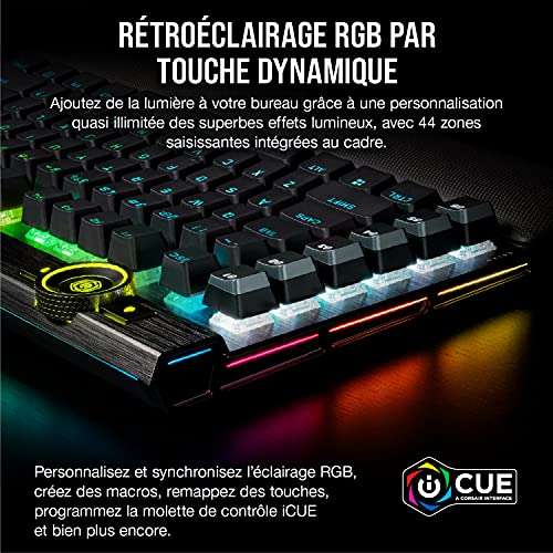 Clavier filaire gaming Gaming Corsair K100 RGB - Switchs OPX
