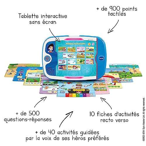 Tablette Tactile pour Enfant (Sans Écran) VTech TactiPad Pat' Patrouille -  Fiches d'Activités et Jeux Éducatifs –