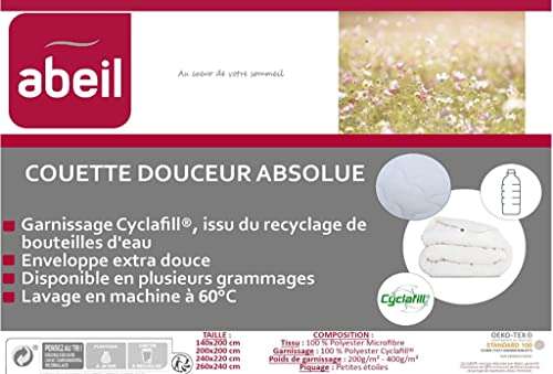 Couette Abeil Douceur Absolue - Très Chaude, 400gr/m², 220 x 240 cm