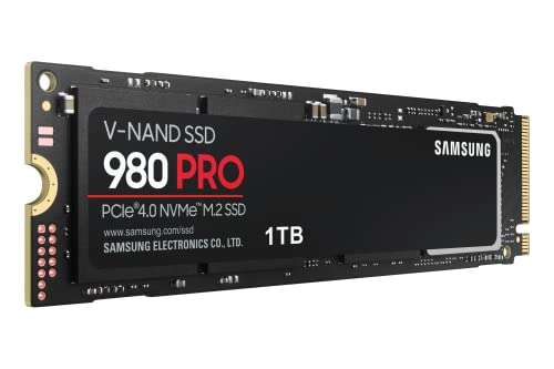 SSD Interne M.2 NVMe 4.0 Samsung 980 Pro (MZ-V8P1T0BW) - 1 To, 7000 mo/s - 5000 mo/s (+4,23€ en Rakuten Points - Vendeur Boulanger)