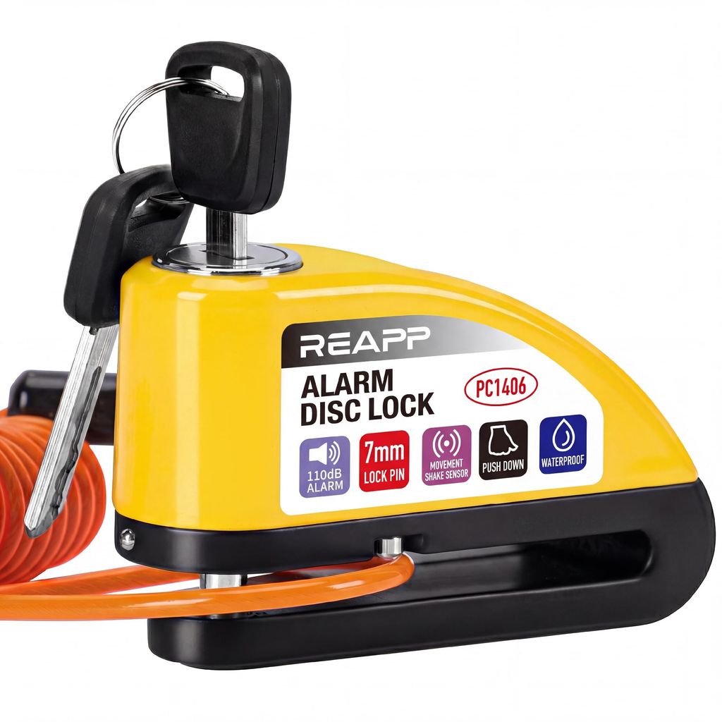 Antivol Moto Reapp - Bloc Disque Alarme 110db, 1.5m Câble, 6 Piles (Via coupon - Vendeur Tiers)