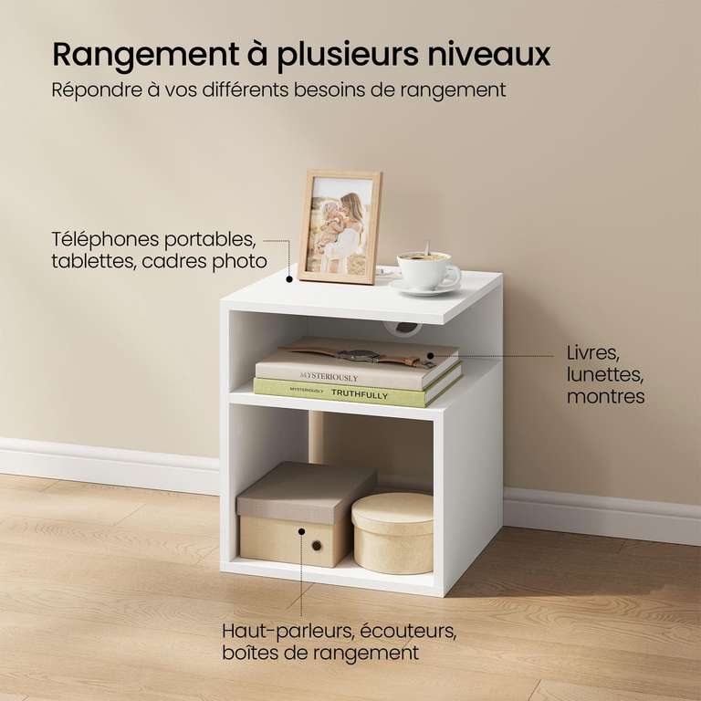 Lot De 5 Tables De Chevet En Carton à Monter Soi-même - Beige 40x20x60 Cm