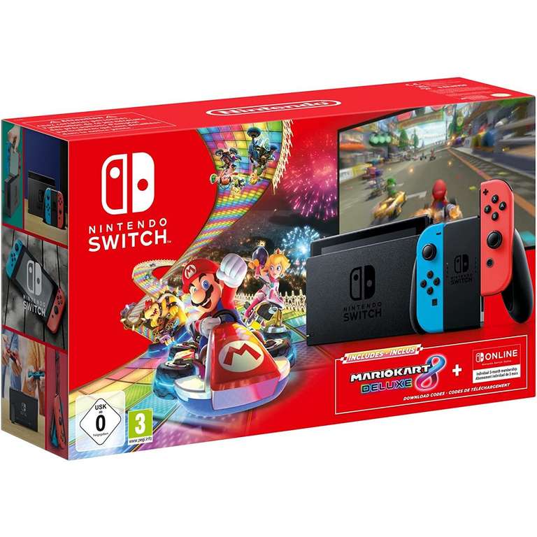 Console Nintendo Switch V2 + Mario Kart 8 Deluxe + Abonnement Nintendo switch online 90 jours