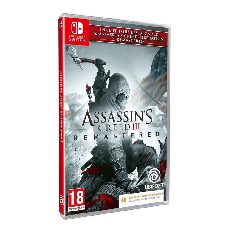 Jeu Assassin's Creed III + Assassin's Creed Liberation Remastered (code de téléchargement) - Via retrait magasin