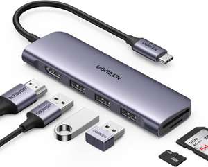 Hub USB C Ugreen Revodok HDMI 4K 6 en 1 Lecteur de Carte Micro SD (Vendeur Tiers)