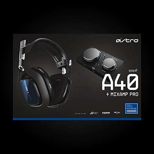 Micro-casque Astro Gaming A40 TR + MixAmp Pro TR, 4ème Génération, Audio V2, Dolby Audio, Micro Détachable - Noir/Bleu