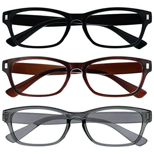 Set de 3 paires de lunettes de lecture The Reading Glasses RRR77-127 - Noir, Brun & Gris, dioptrie +2.50