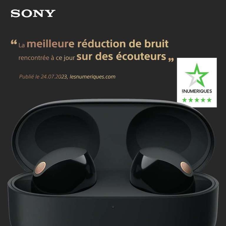 Écouteurs sans-fil True Wireless Sony WF-1000XM5 - noir