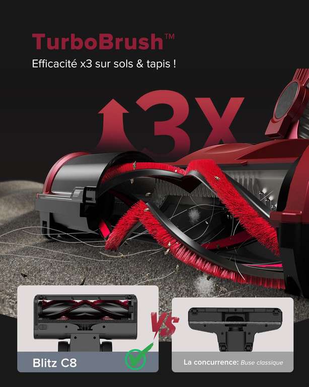 Aspirateur Balai Sans Fil V9Pro,30Kpa Aspirateur Sans Fil Puissant,45 - 13