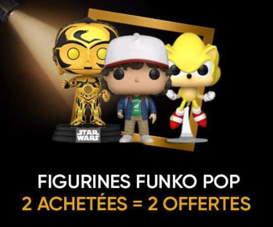 2 figurines Funko Pop achetées (parmi une sélection) = 2 offertes