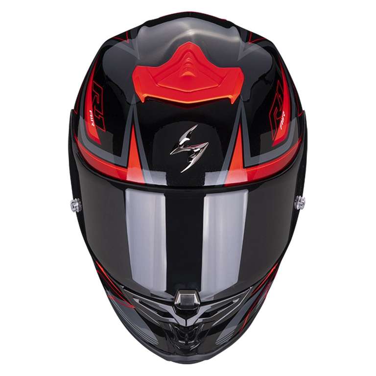 Casque moto intégral Scorpion EXO-R1 Evo Air Gaz Noir / Rouge, Ece 22.06, Tailles du XS au XL (238€ en activant myroad)