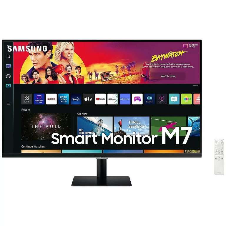 Écran PC Connecté 4K 32" Samsung Smart Monitor M7 avec Télécommande, LED VA (3840 x 2160), HDR10, 4ms, 60 Hz, KVM, AirPlay (Via ODR de 50€)