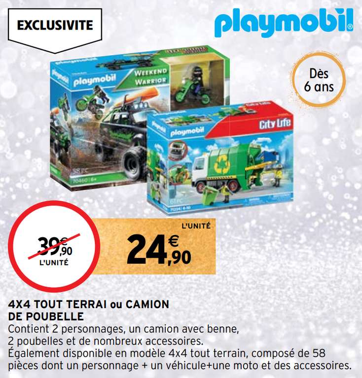 Promo Playmobil camion de recyclage chez Intermarché