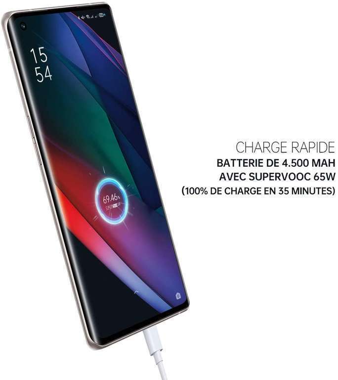 Smartphone 6.55" Oppo Find X3 Neo 5G - Full HD+ Amoled 90 Hz, SnapDragon 865, 12 Go de RAM, 256 Go, Noir