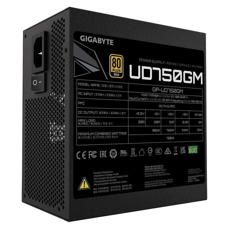 Alimentation PC Gigabyte UD750GM - 750W 80+ Gold modulaire