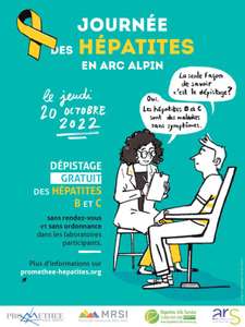 Dépistage gratuit des hépatites virales B et C le 20 octobre 2022 - Isère (38), Savoie (73) et Haute-Savoie (74)
