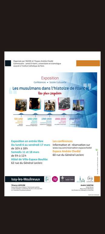 Exposition Gratuite "Les musulmans dans l’histoire de France" - Issy-les-Moulineaux (92)
