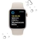 [CDAV] Montre connectée Apple Watch SE GPS (2e génération) 40mm - Boîtier Starlight Aluminium, bracelet Starlight Sport Band Regular