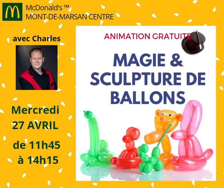 Animation magie et sculpture de ballons gratuite - Mont-de-Marsan (40)