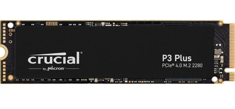 SSD interne M.2 NVMe Gen4 Crucial P3 Plus - 1 To, QLC, Jusqu’à 5000-4200 Mo/s (CT1000P3PSSD8)