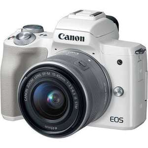 Hybride Canon EOS M50 Blanc + Objectif EF-M 15-45 mm f/3.5-6.3 STM