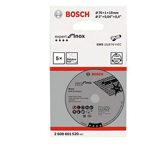 Lot de 5 disques à tronçonner Bosch Expert (acier inoxydable, 76 x 10 x 1 mm)