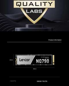 SSD interne NVMe Lexar NQ790 M.2 - 2 To, PCIe4.0 x 4
