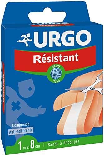 3 paquets de Bande à découper résistant bande en tissu compresse anti-adhérente Urgo - 1 m x 8 cm, Bleu