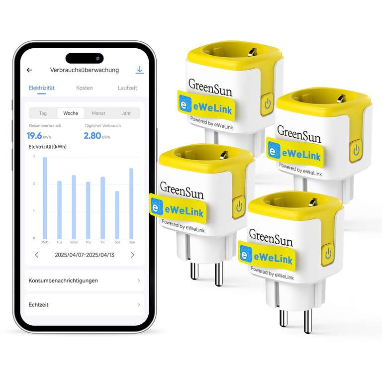 Prise Connectée WiFi 16A - App EWELINK - Compteur D'énergie - Compatible Alexa/Google - Programmation Scènes - Lot De 2 - 2
