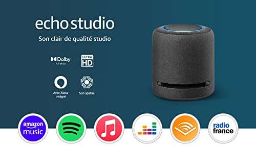 Echo Studio | Notre enceinte connectée Bluetooth et Wi-Fi aux meilleures  performances audio | Avec Dolby Atmos, son spatial, hub connecté et Alexa 