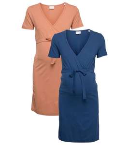 Lot de 2 robes de grossesse Mamalicious Tencel Robe 49554105 - Marine/Beige taille S à XL