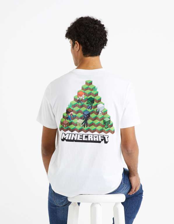 T-shirt blanc Minecraft - Plusieurs Tailles Disponibles