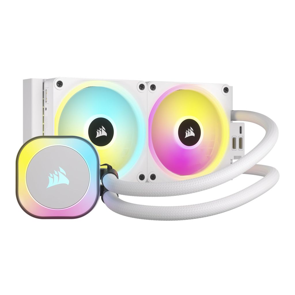 Kit Watercooling PC Corsair iCUE Link H100i - RGB, Liquid CPU Cooler, 240mm AIO, QX120, LGA 1700, AMD AM5, avec Hub Système iCUE Link