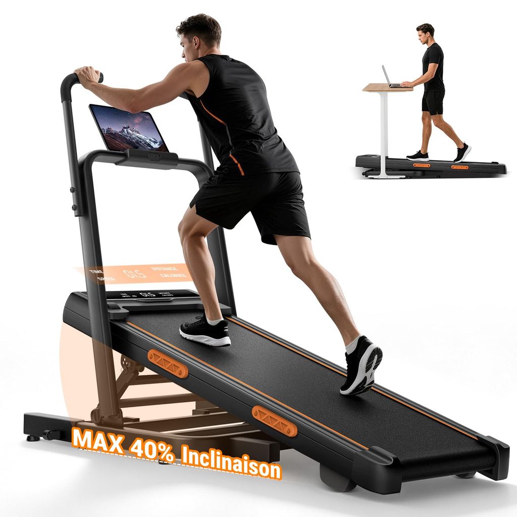 Tapis de Course Pliable Umay Inclinable 40% Simulateur Montagne, 10km/h (Vendeur Tiers)