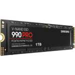SSD interne M.2 NVMe 4.0 Samsung 990 Pro - 1 To, TLC 3D, DRAM (Jusqu'à 7450-6900 Mo/s)