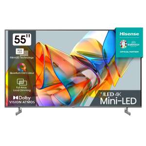 TV 55" Hisense 55U6KQ - ULED Mini-LED, 4K UHD, 50 Hz, HDR, Dolby Vision, Smart TV