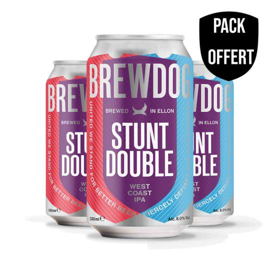 Pack de 4 canettes de Bières Stunt Double offert pour toutes commandes de plus de 25 €