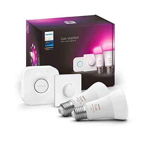 Kit de démarrage Philips Hue White and Color Ambiance - 2 ampoules (E27) + Pont + Smart Button