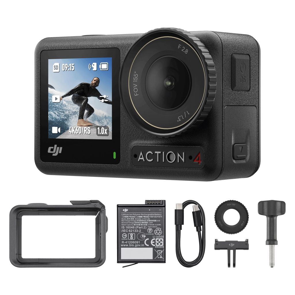 [Prime] Bundle DJI Osmo Action 4 Essentiel - Caméra d’Action étanche 4K/120 IPS avec capteur 1/1,3"