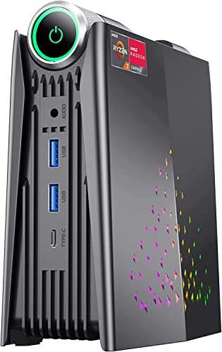 Mini PC AceMagician AMR5 RGB - Ryzen 5 5600U, RAM 16 Go, SSD 512 Go, Wifi 6, BT 5.2, 4x USB, USB-C, HDMI, DP, RJ45, W11 Pro (Vendeur tiers)