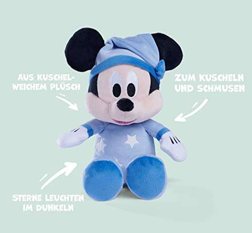 Peluche Disney Mickey - 25cm, Brille dans l'obscurité
