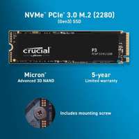 SSD NVMe PCIe M.2 Crucial P3 Plus - 4 To, 3D NAND (édition Acronis) –