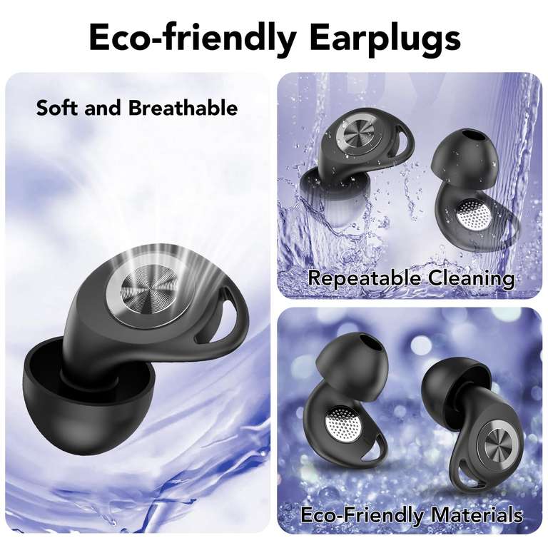 Bouchons D'Oreilles Anti-Bruit 45dB - Réutilisables Ultra Confortables Pour Dormir, Voyager (4 Tailles XS/S/M/L)
